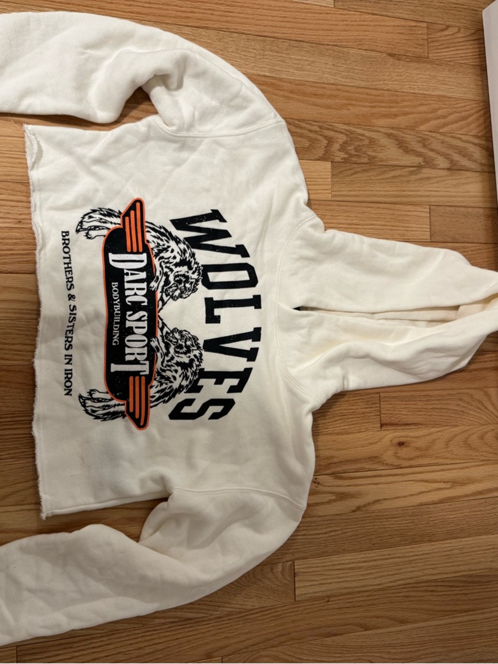 Darc Sport White Wolves Graphic Hoodie with Orange & Black Logo